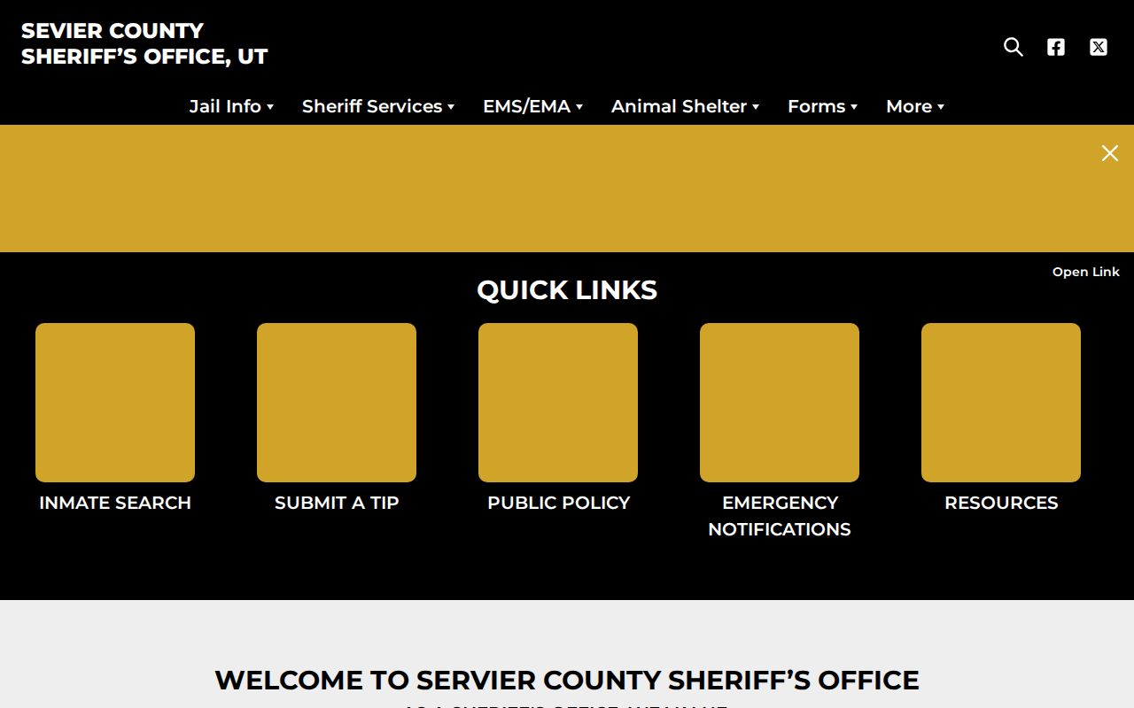 Sevier County Sheriff's Office navigation for most wanted status